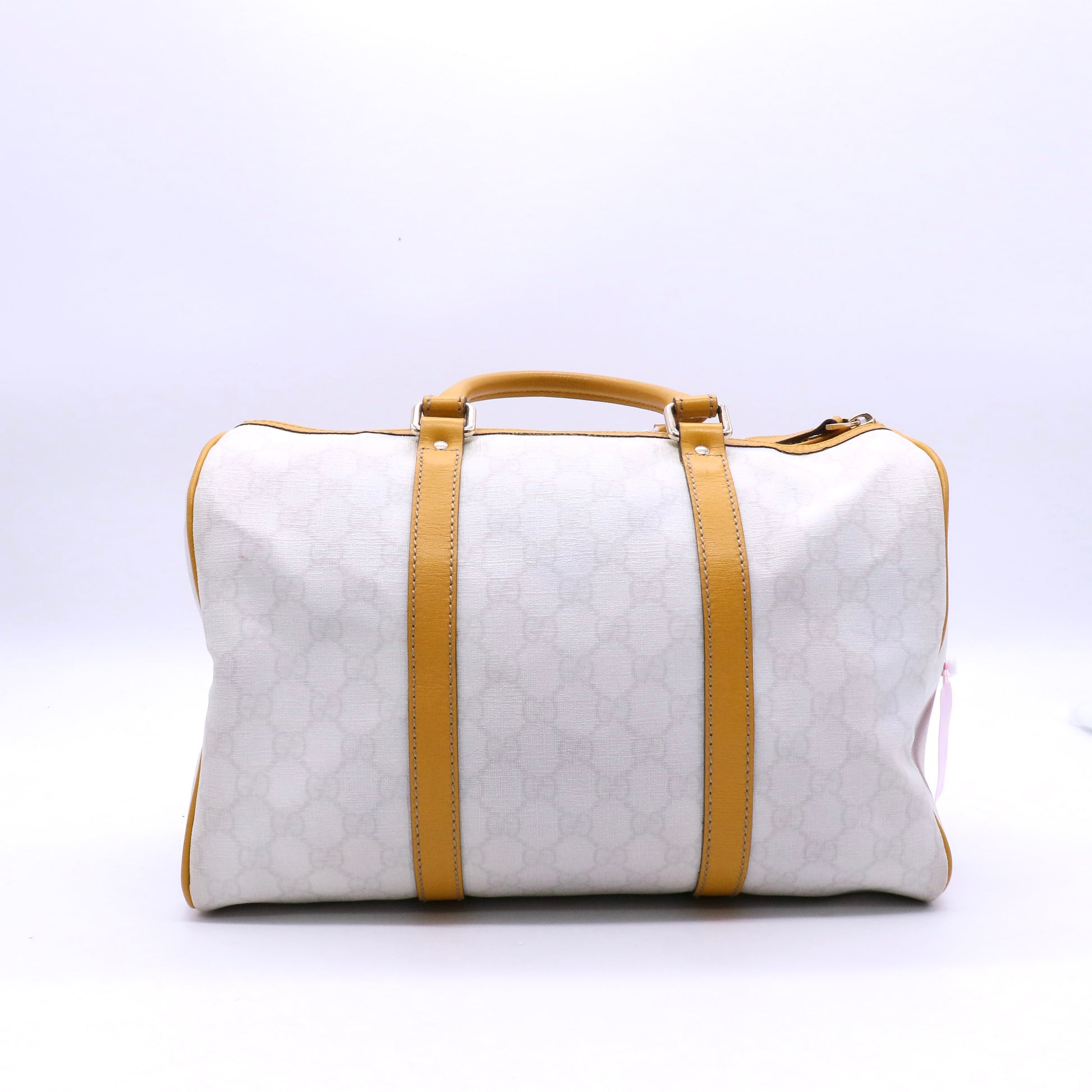 Yellow/White GG Coated Canvas Joy Medium Boston Bag
