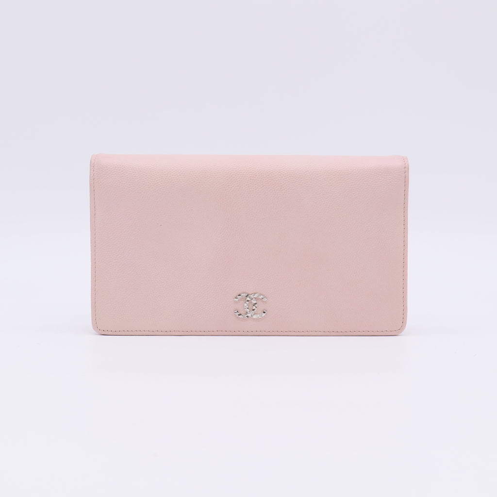 Pink Leather Brilliant L Yen Holder Wallet W22602
