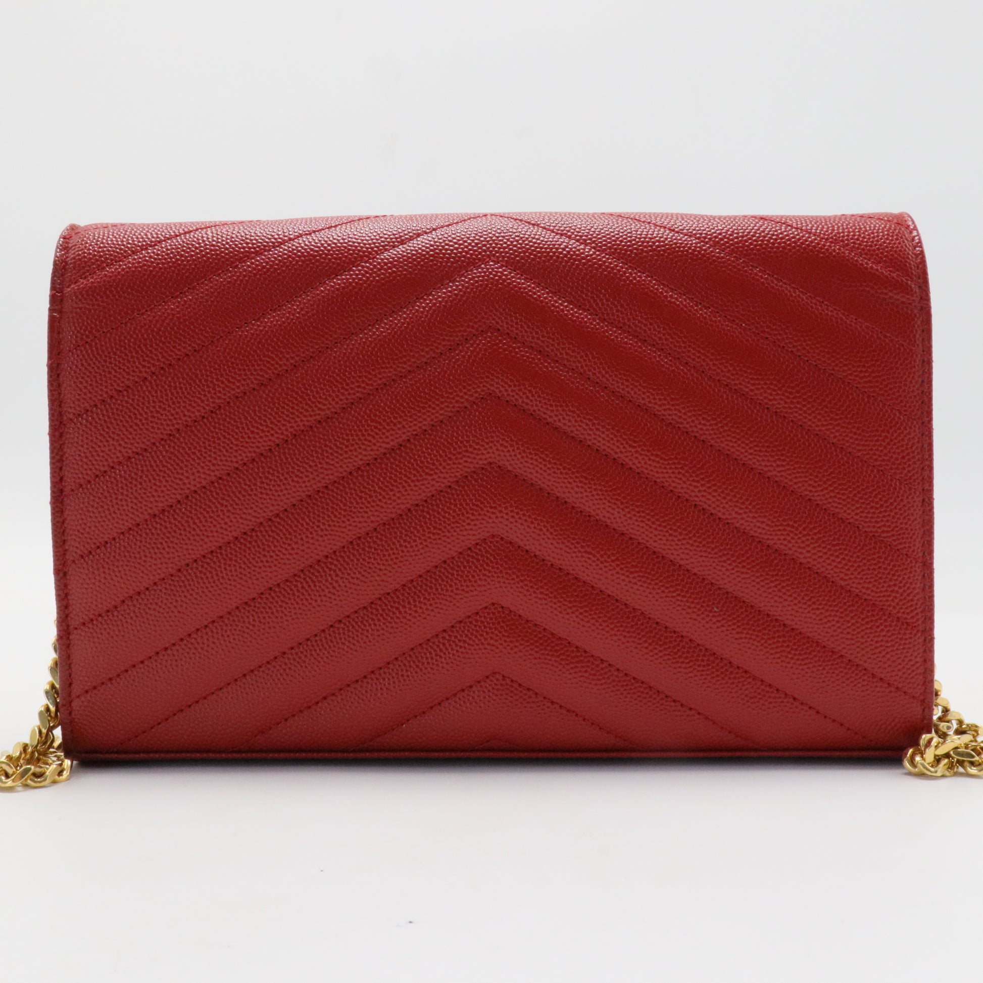Classic Monogram Wallet on Chain Matelasse Chevron Leather Medium