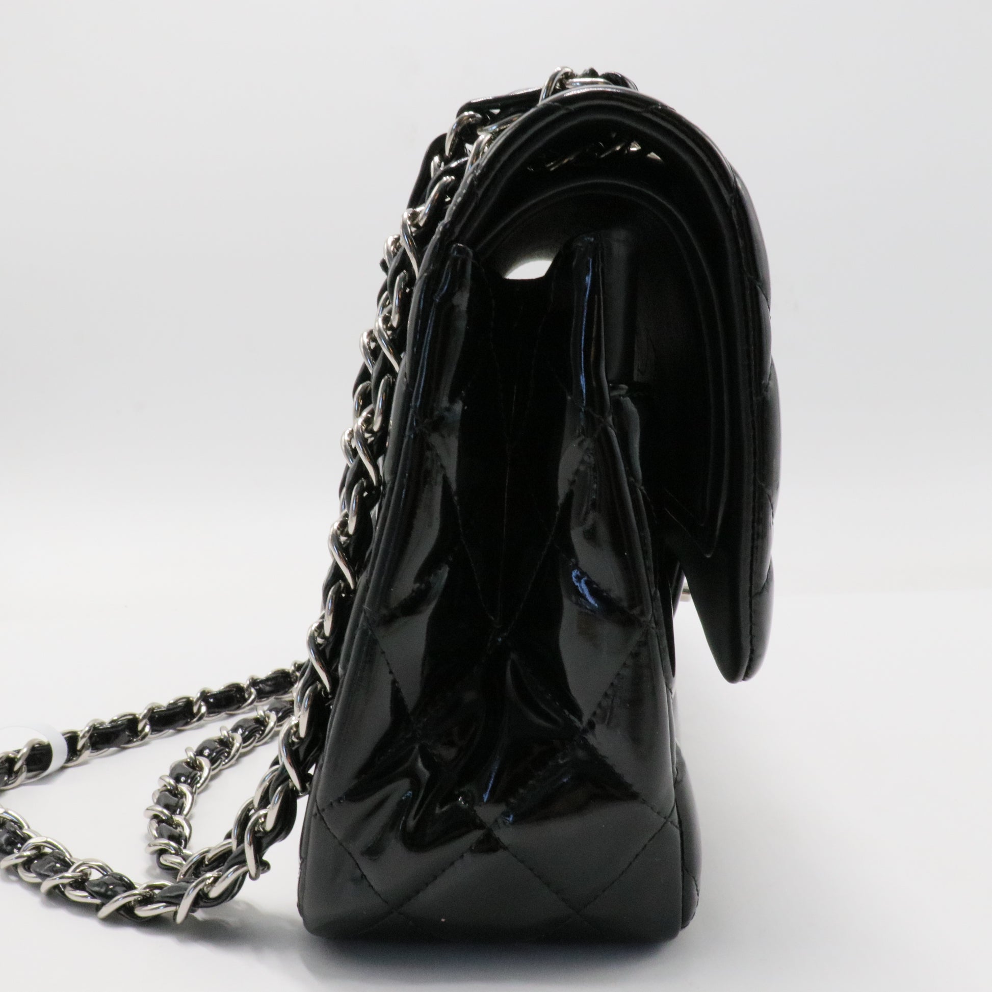 Classic Double Flap Bag Quilted Patent Jumbo