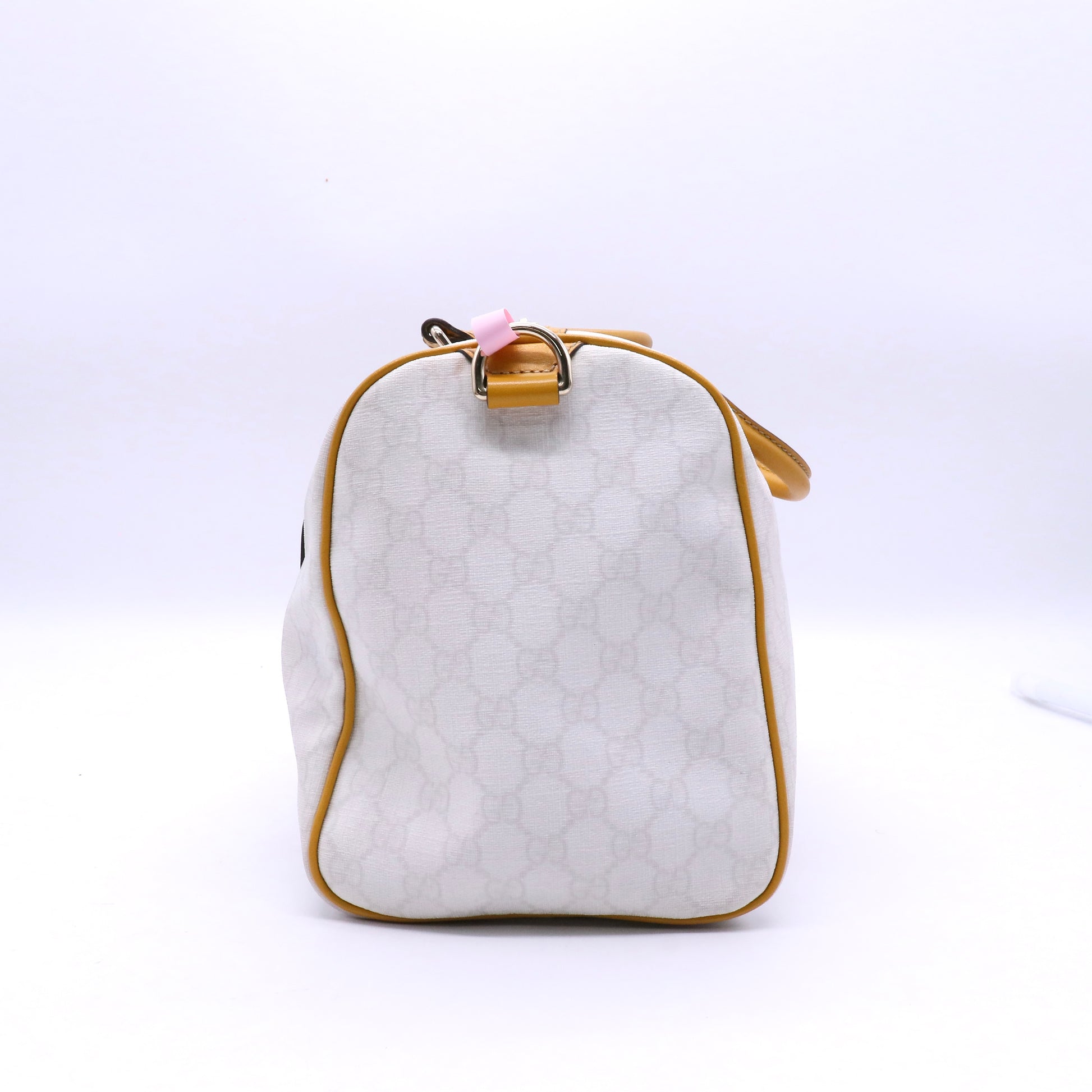 Yellow/White GG Coated Canvas Joy Medium Boston Bag