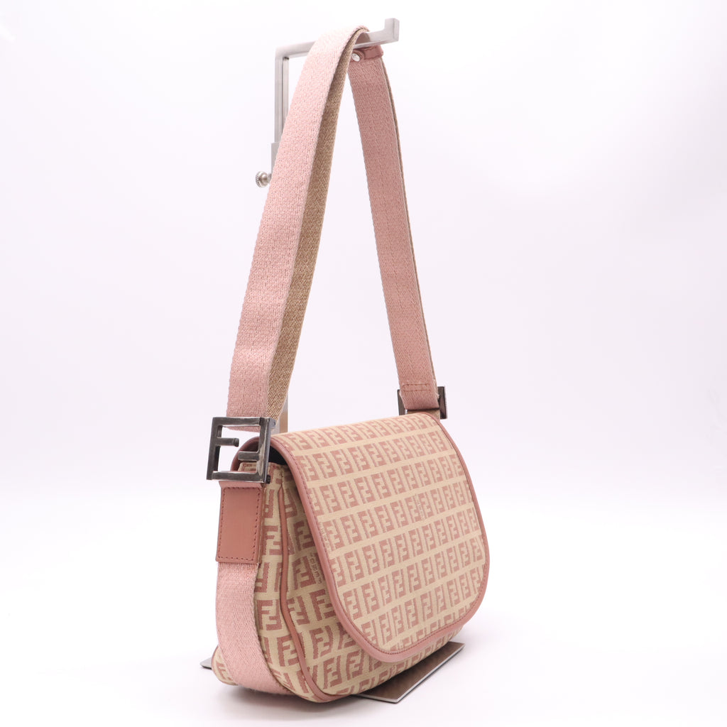 Fendi Zucchino Canvas Flap Shoulder Bag B23334