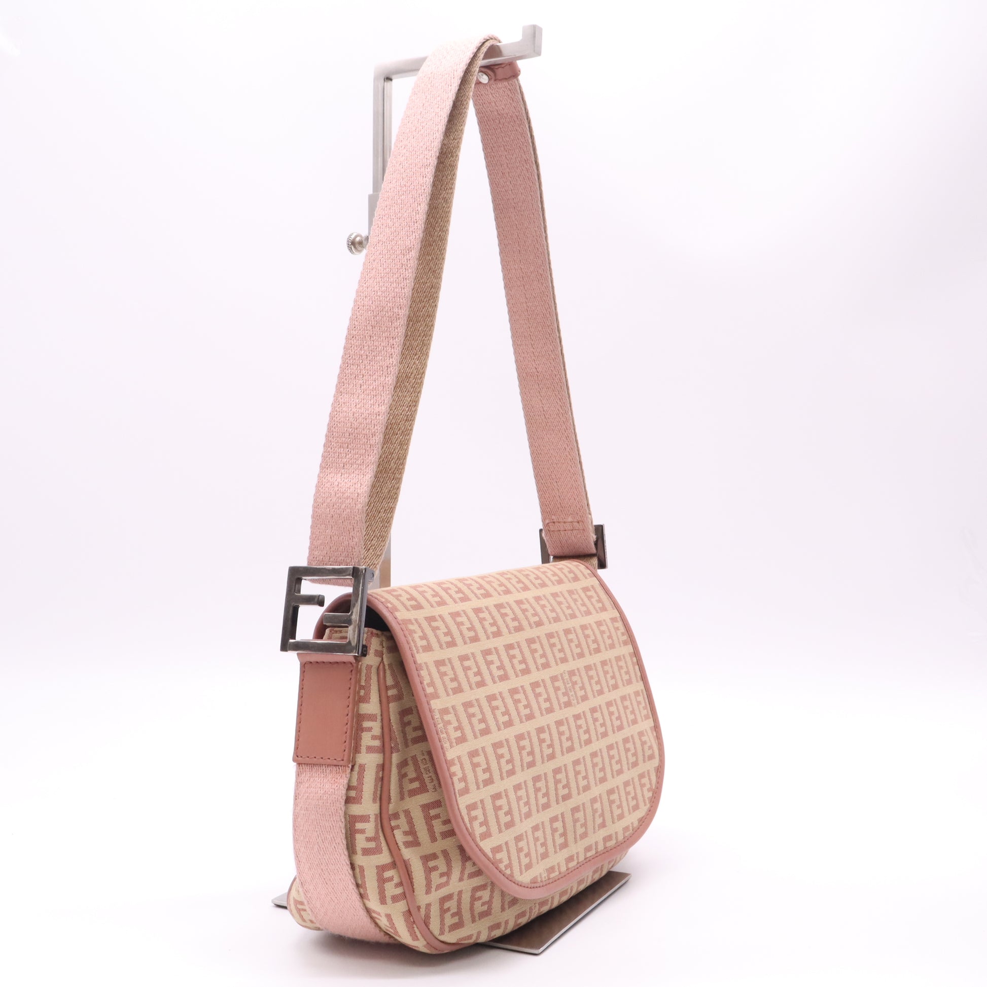 Fendi Zucchino Canvas Flap Shoulder Bag B23334