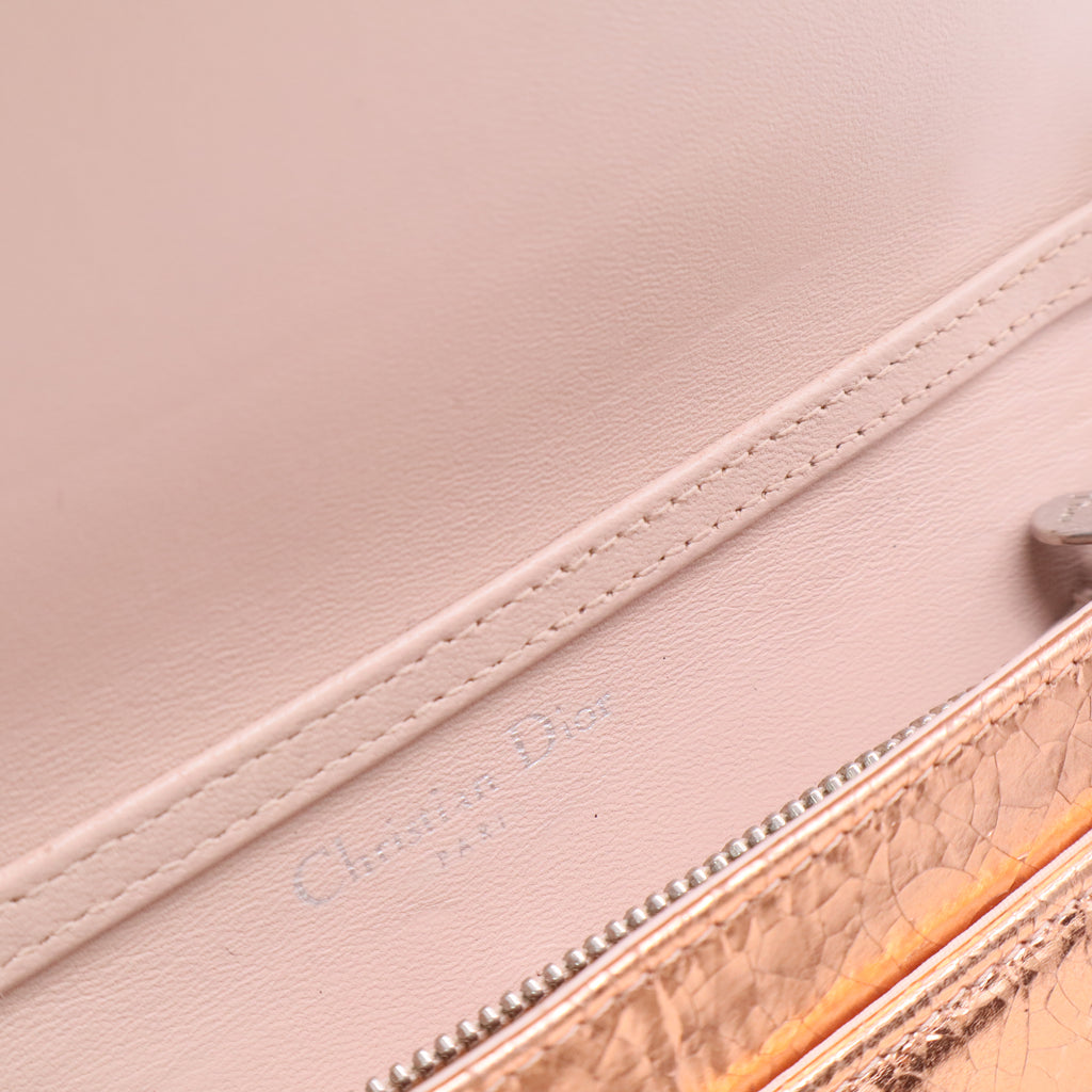 Gold Metallic Ceramic Effect Diorama Wallet on Chain Golden Twins LDJ3031