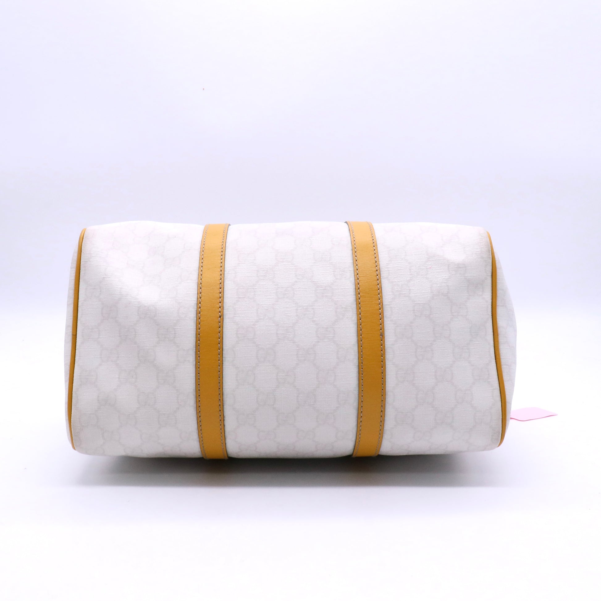 Yellow/White GG Coated Canvas Joy Medium Boston Bag