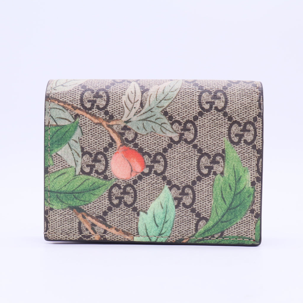 Beige Tian GG Supreme Canvas Card Case W20340