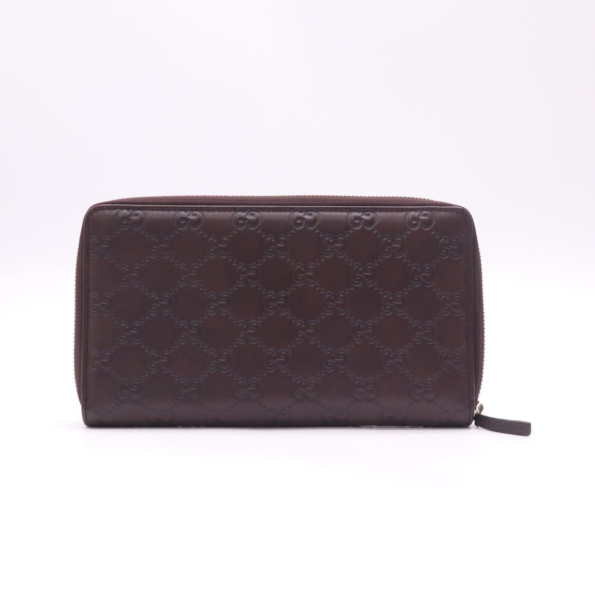 Gucci Guccissima Metal Bar Zip Around Wallet W22657