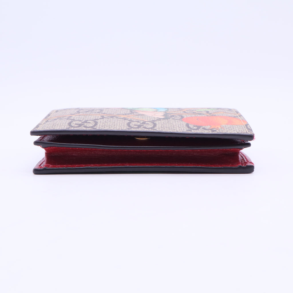 Beige Tian GG Supreme Canvas Card Case W20340