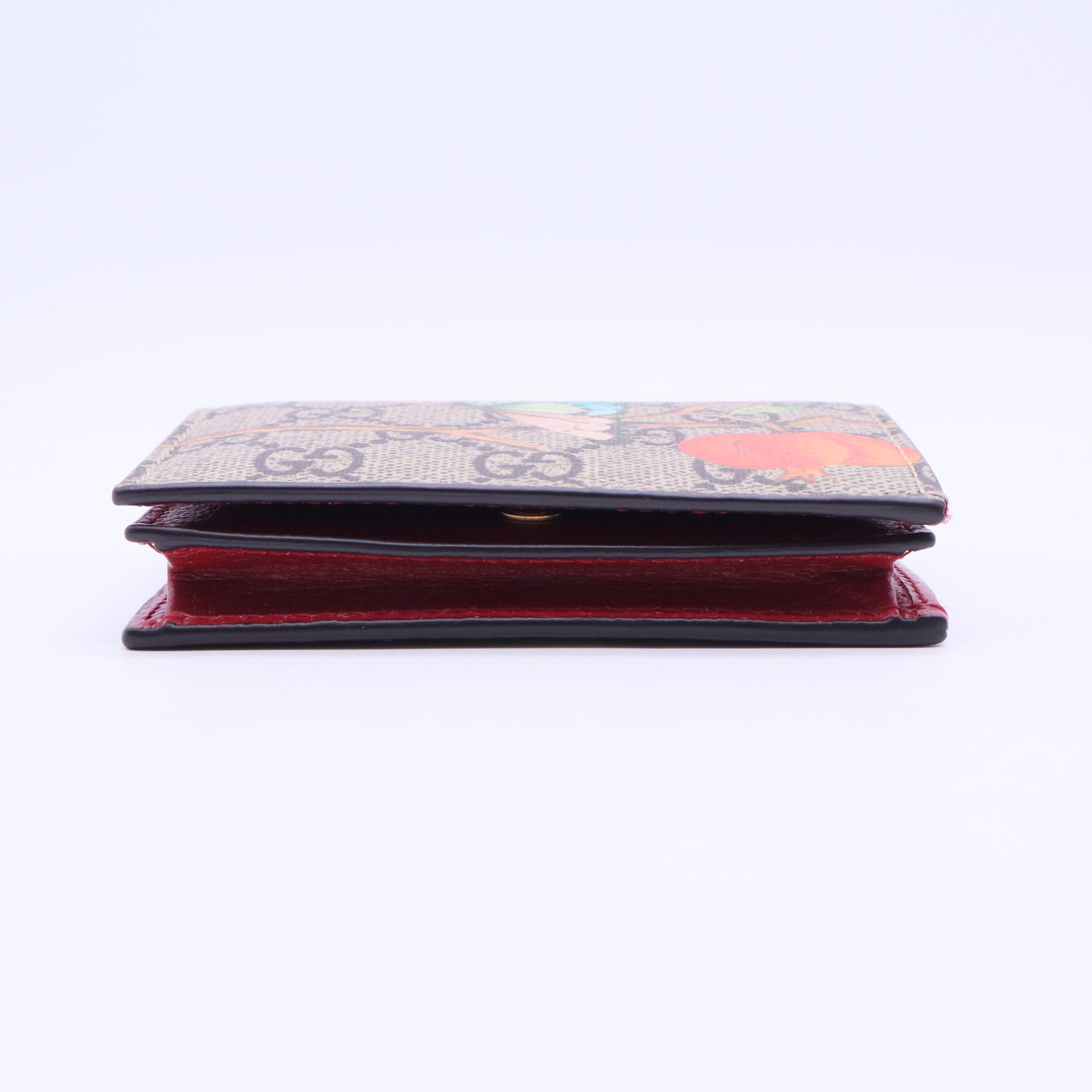 Beige Tian GG Supreme Canvas Card Case W20340