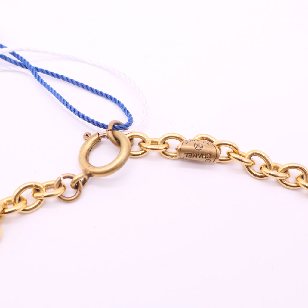 Chanel Vintage Plated Extra Long Necklace  twins