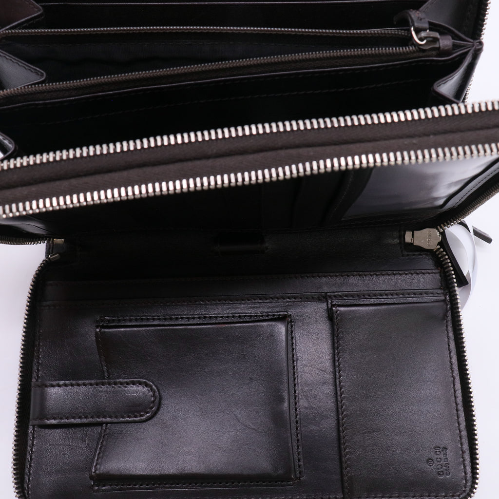 Gucci Diamante Travel Organizer Double Zip Around Wallet twins W23043