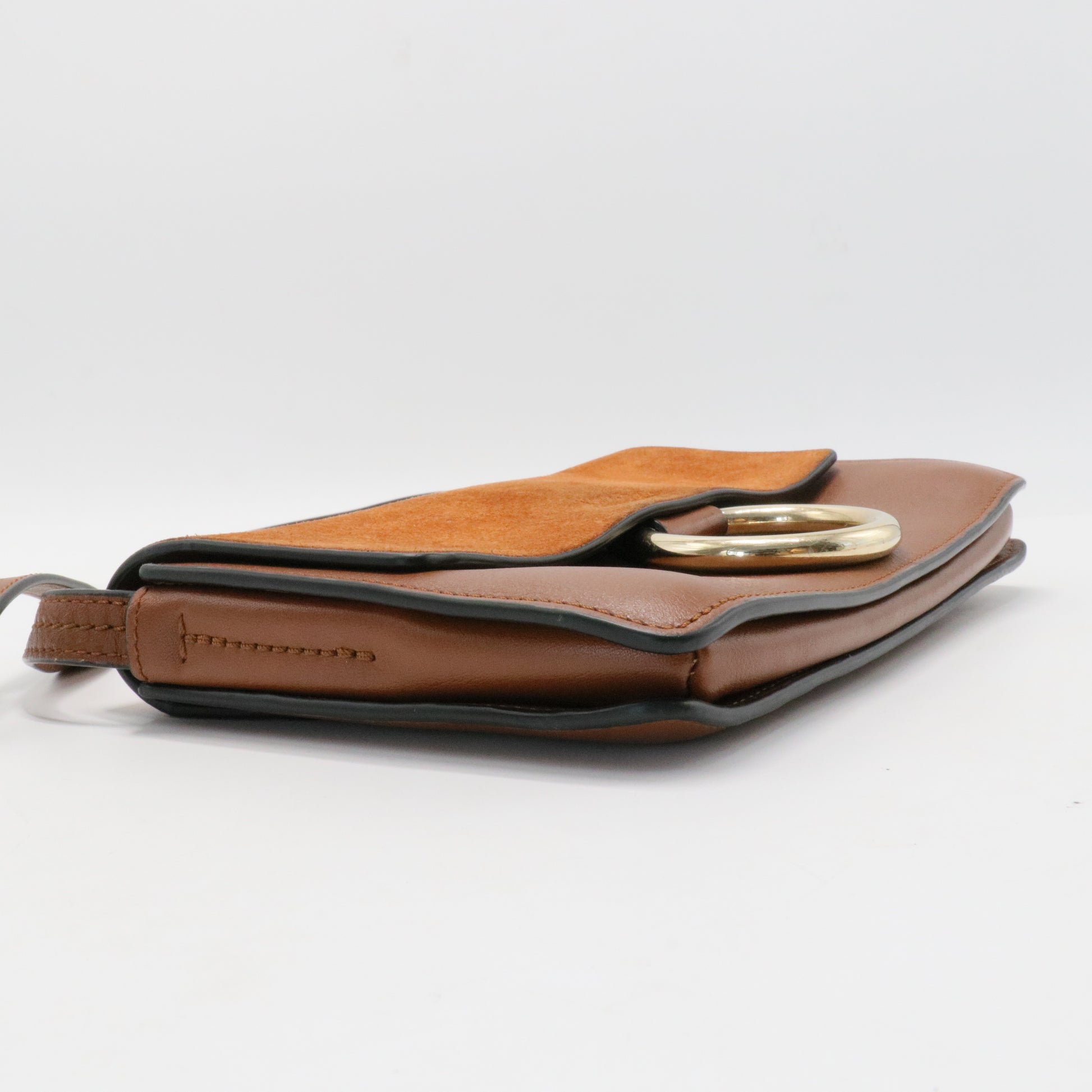 Suede Calfskin Mini Faye Shoulder Bag Tobacco