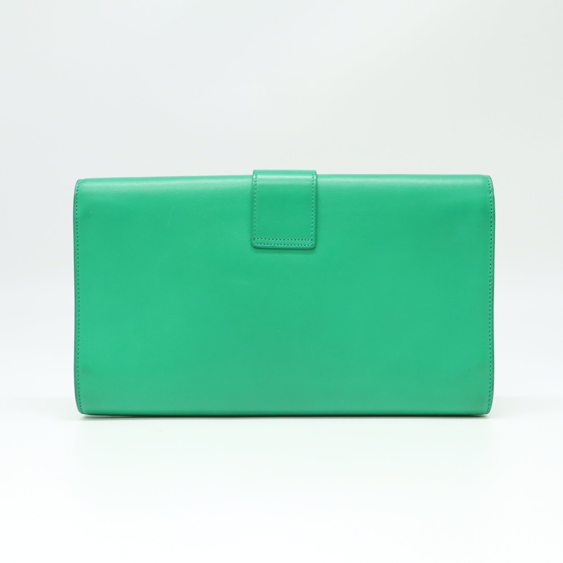 Yves Saint Laurent Green Calfskin Leather Ligne Y Clutch Bag W21772