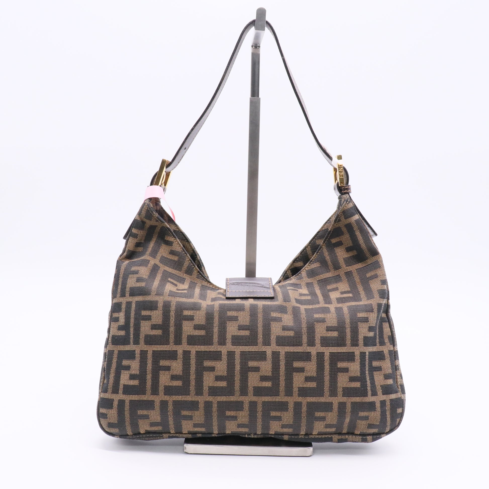 Fendi Zucca Mamma Baguette Canvas Leather Shoulder bag Twins