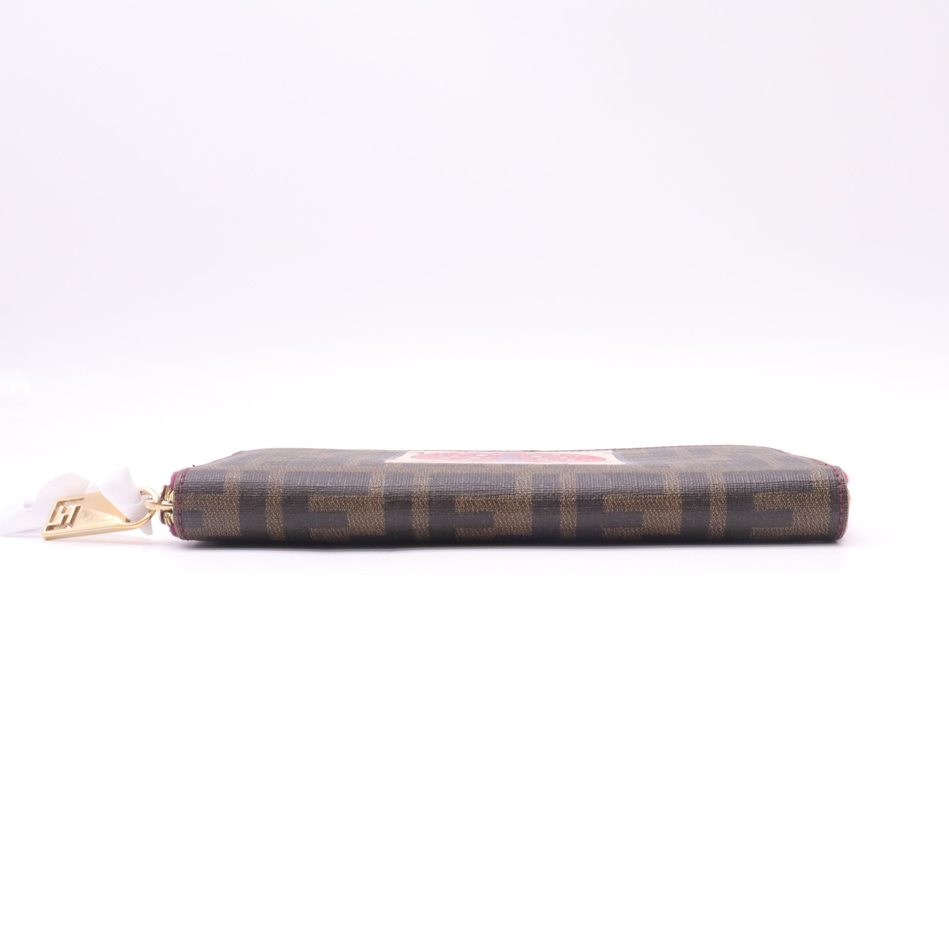 Fendi Fortune Zucca Spalmati Ladybug Zip Continental Wallet W22656