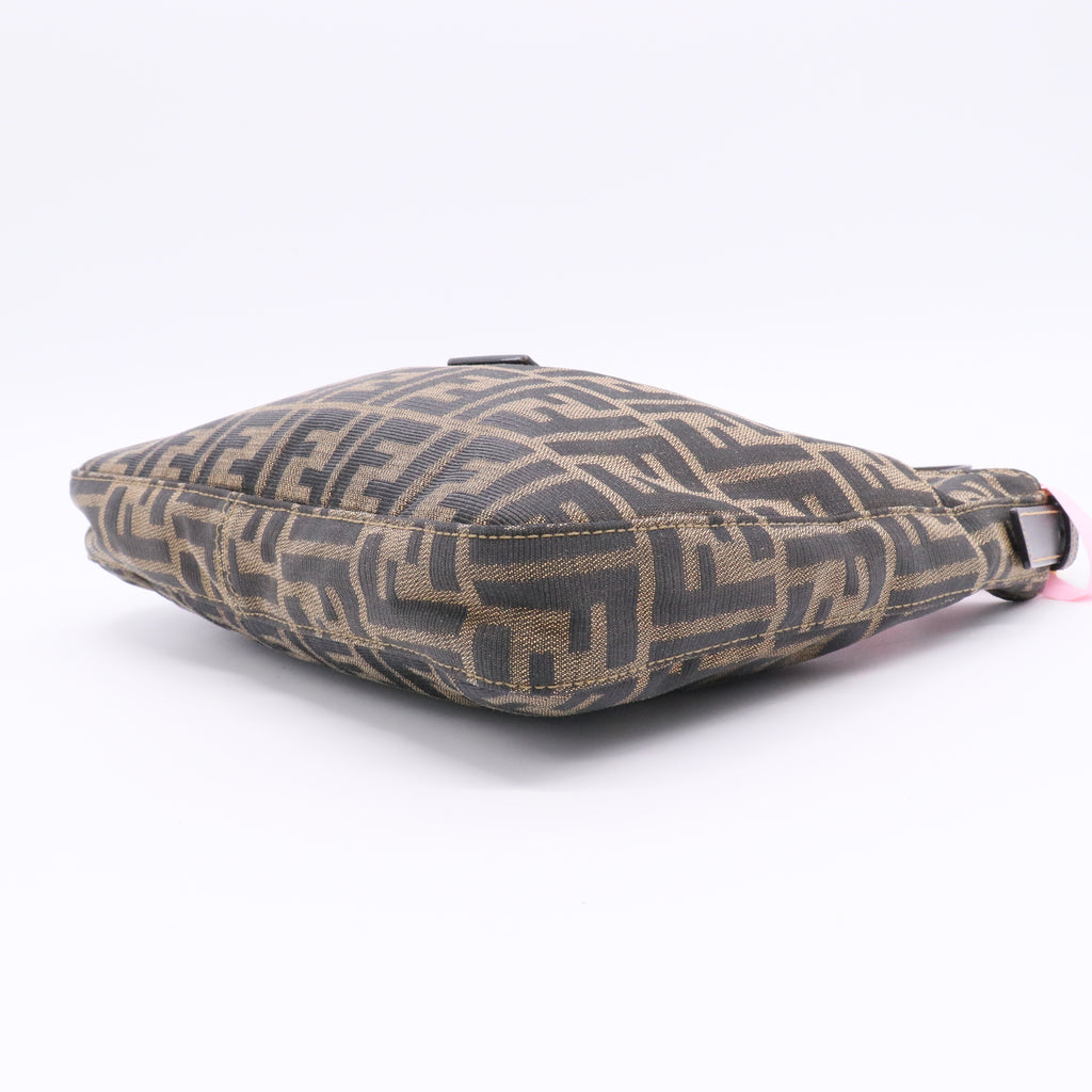 Fendi Zucca Mamma Baguette Canvas Leather Shoulder bag Twins