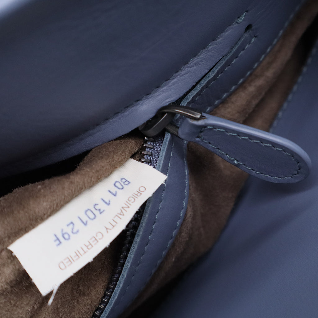Blue Intrecciato Leather Small Roma Tote b20285