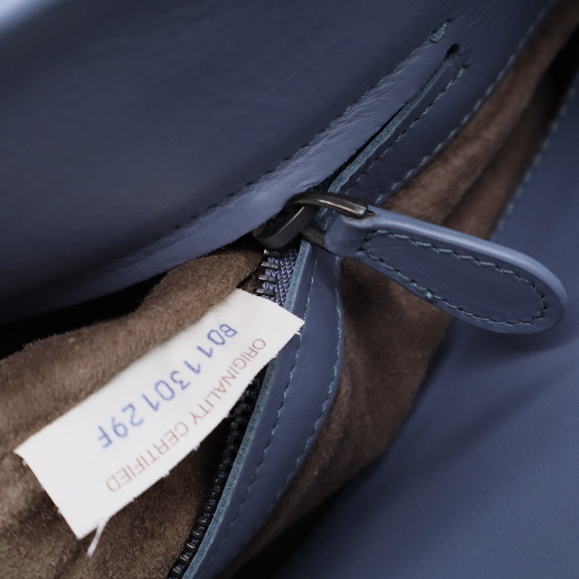 Blue Intrecciato Leather Small Roma Tote b20285