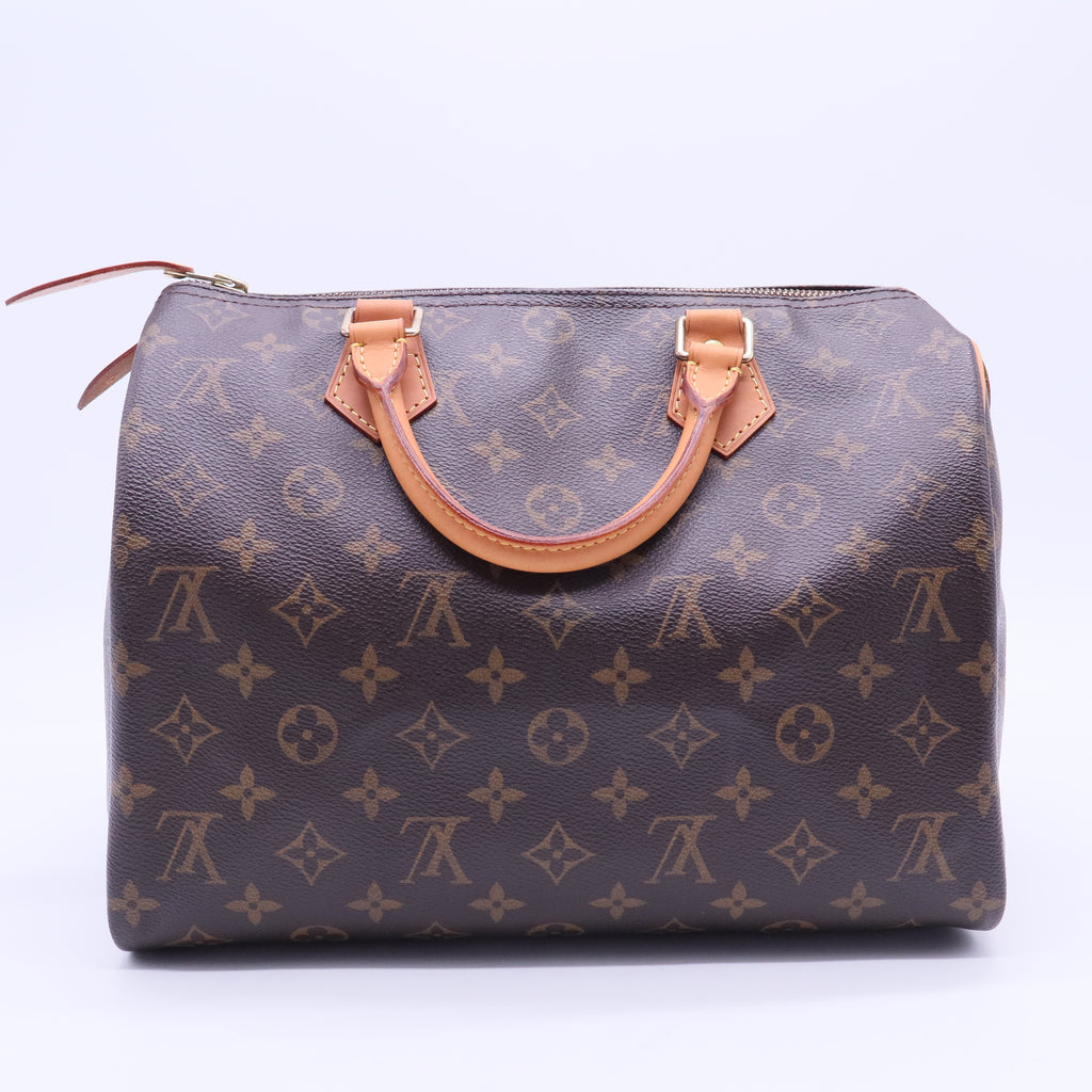 Louis Vuitton Monogram Speedy 30 Handbag Brown B10932 twins