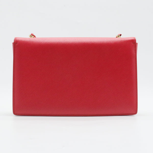 Vara Bow Chain Clutch Leather Small