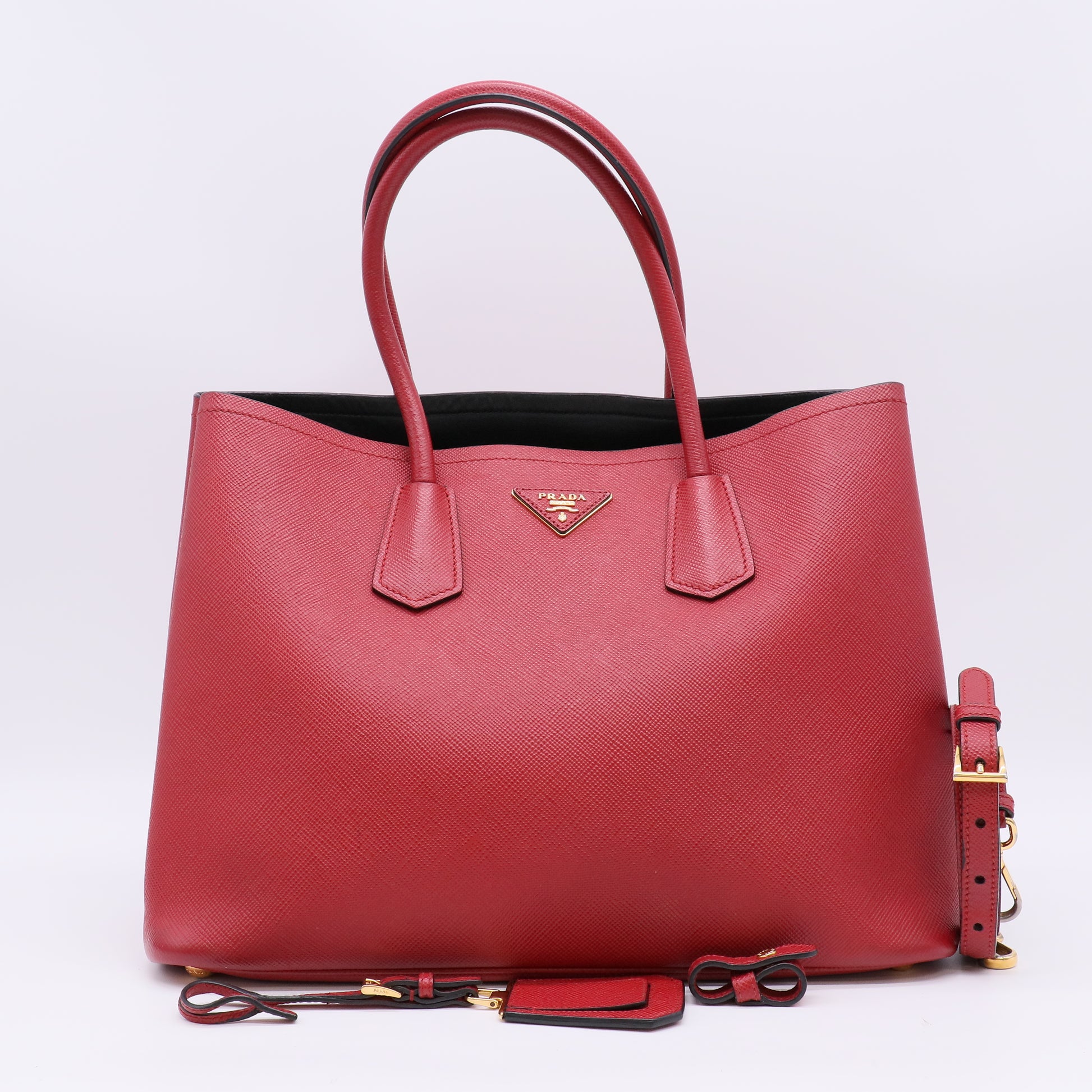 Prada Saffiano Cuir Medium Double Tote Bag B23184