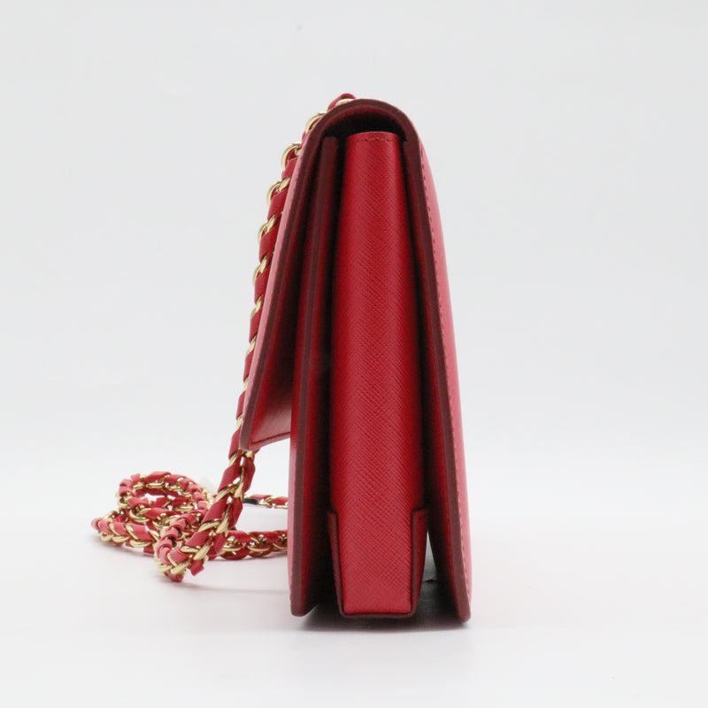 Vara Bow Chain Clutch Leather Small