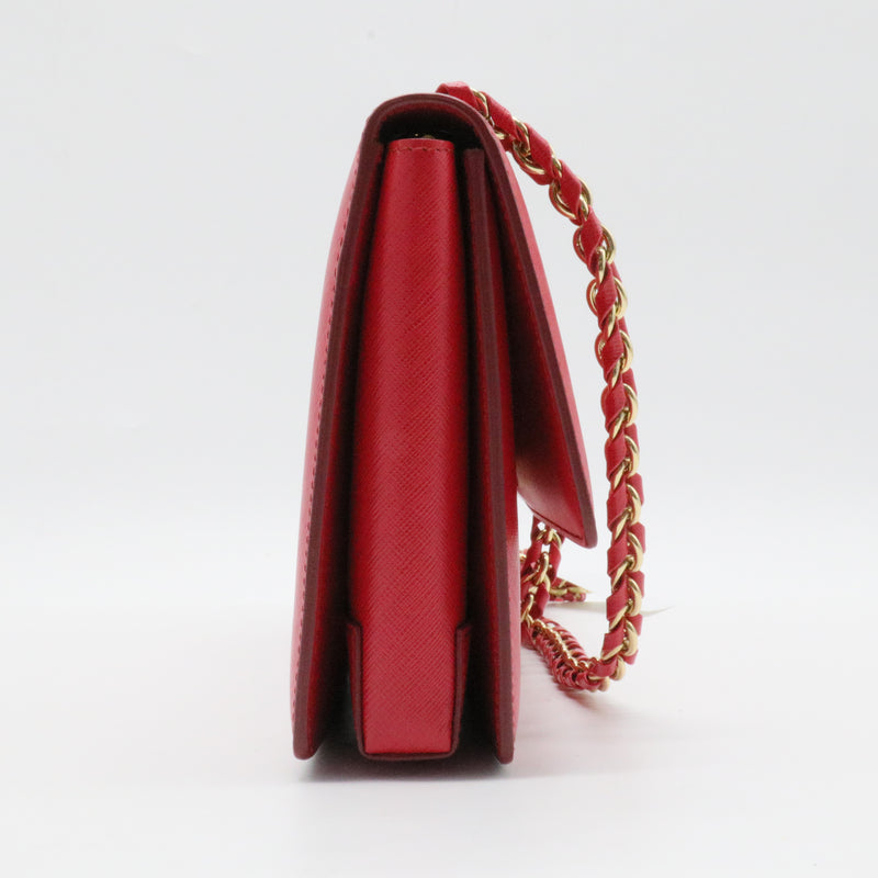 Vara Bow Chain Clutch Leather Small