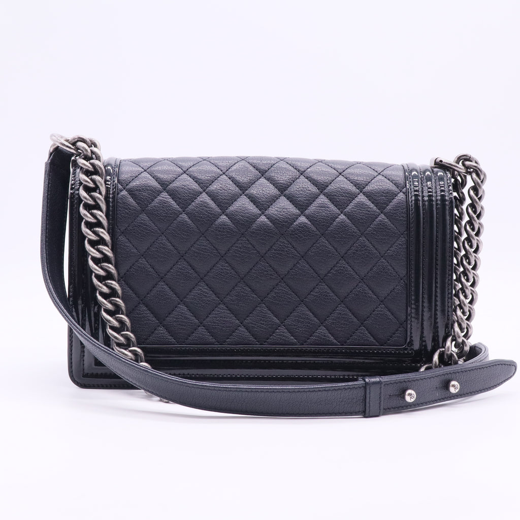 Boy Flap Bag Quilted Caviar Old Medium