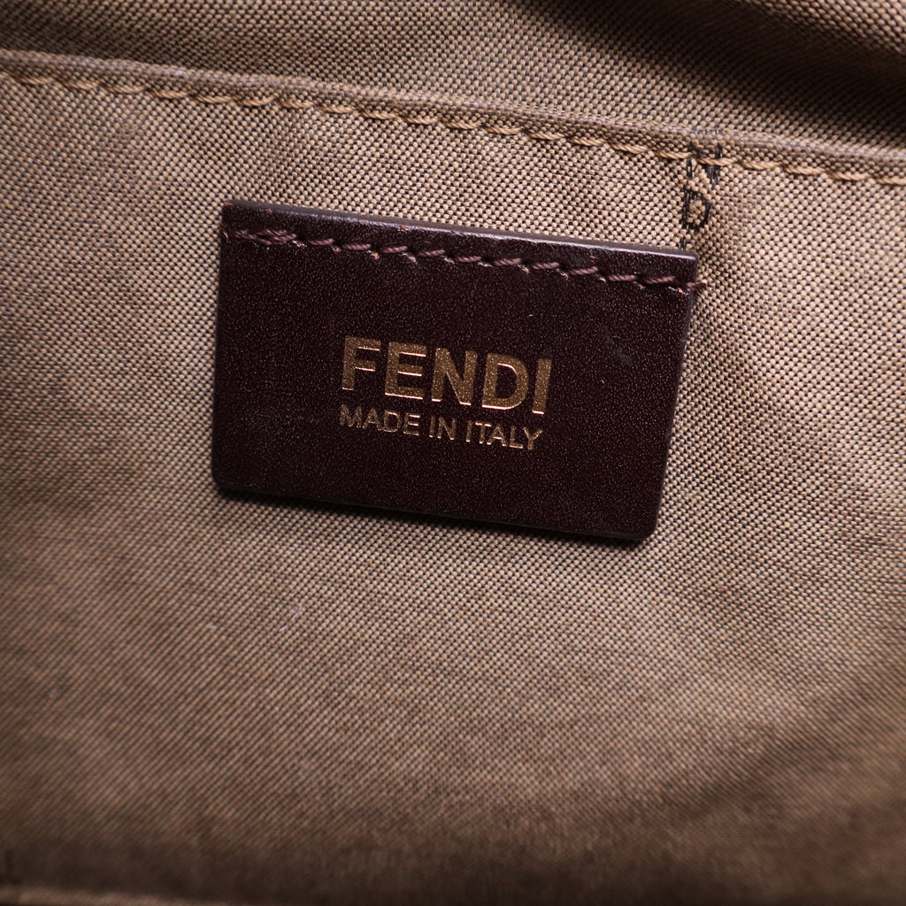 Fendi Zucchino Coated Canvas Boston Bag twins