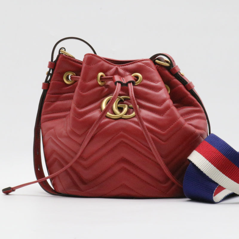 GG Marmont Bucket Bag Matelasse Leather Small