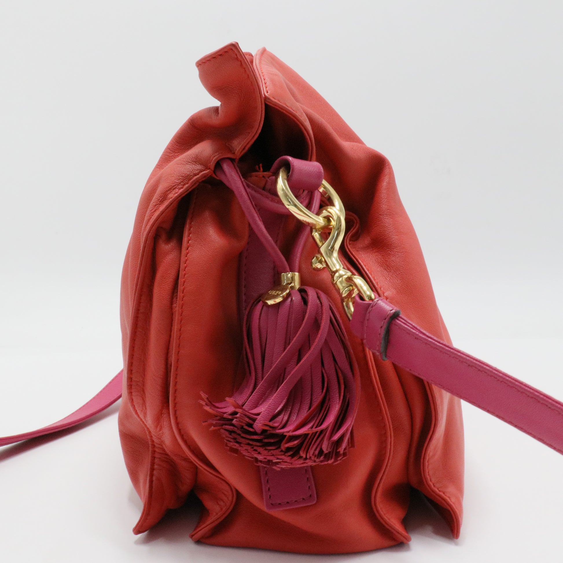Flamenco Knot Clutch Leather Medium
