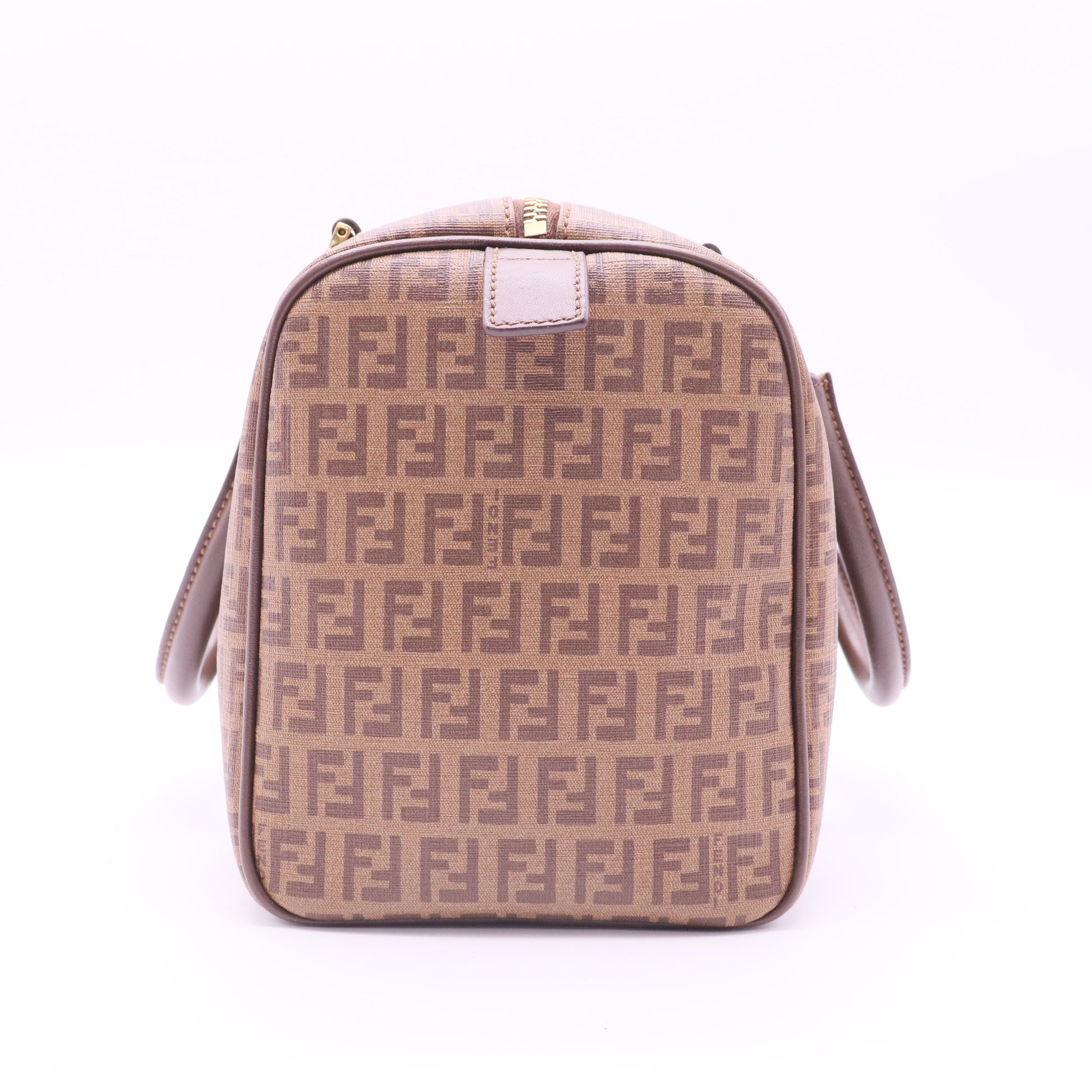 Fendi Zucchino Coated Canvas Boston Bag twins