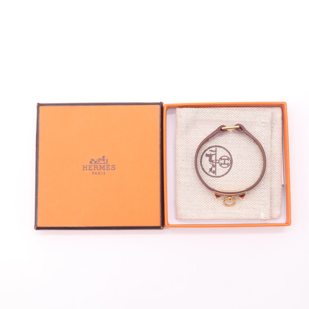 Rose Sakura Leather Gold Plated Mini Rivale Bracelet Size T2 W22641