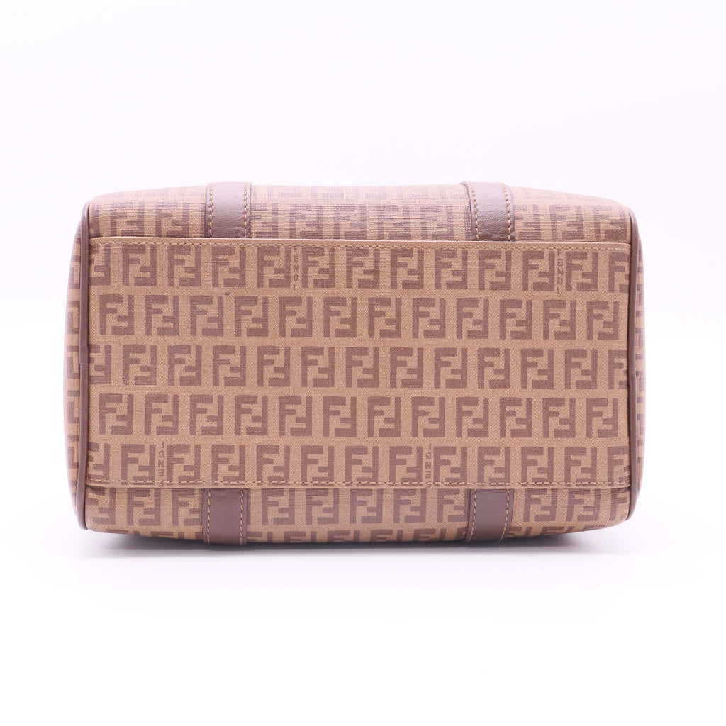 Fendi Zucchino Coated Canvas Boston Bag twins
