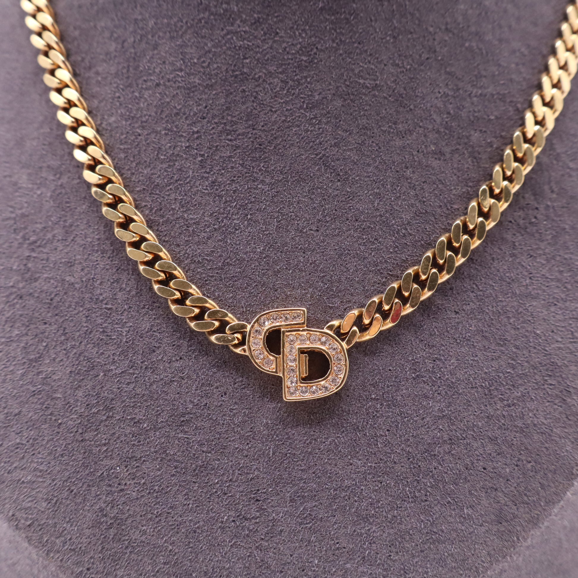 Christian Dior Metal Crystal 30 Montaigne Necklace Twins LDJ4130