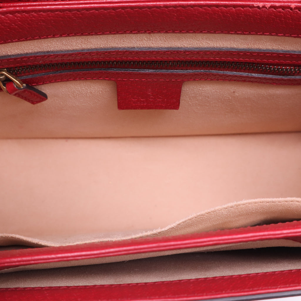 Gucci  GG Supreme Monogram Small Queen Margaret Top Handle Bag Red twins