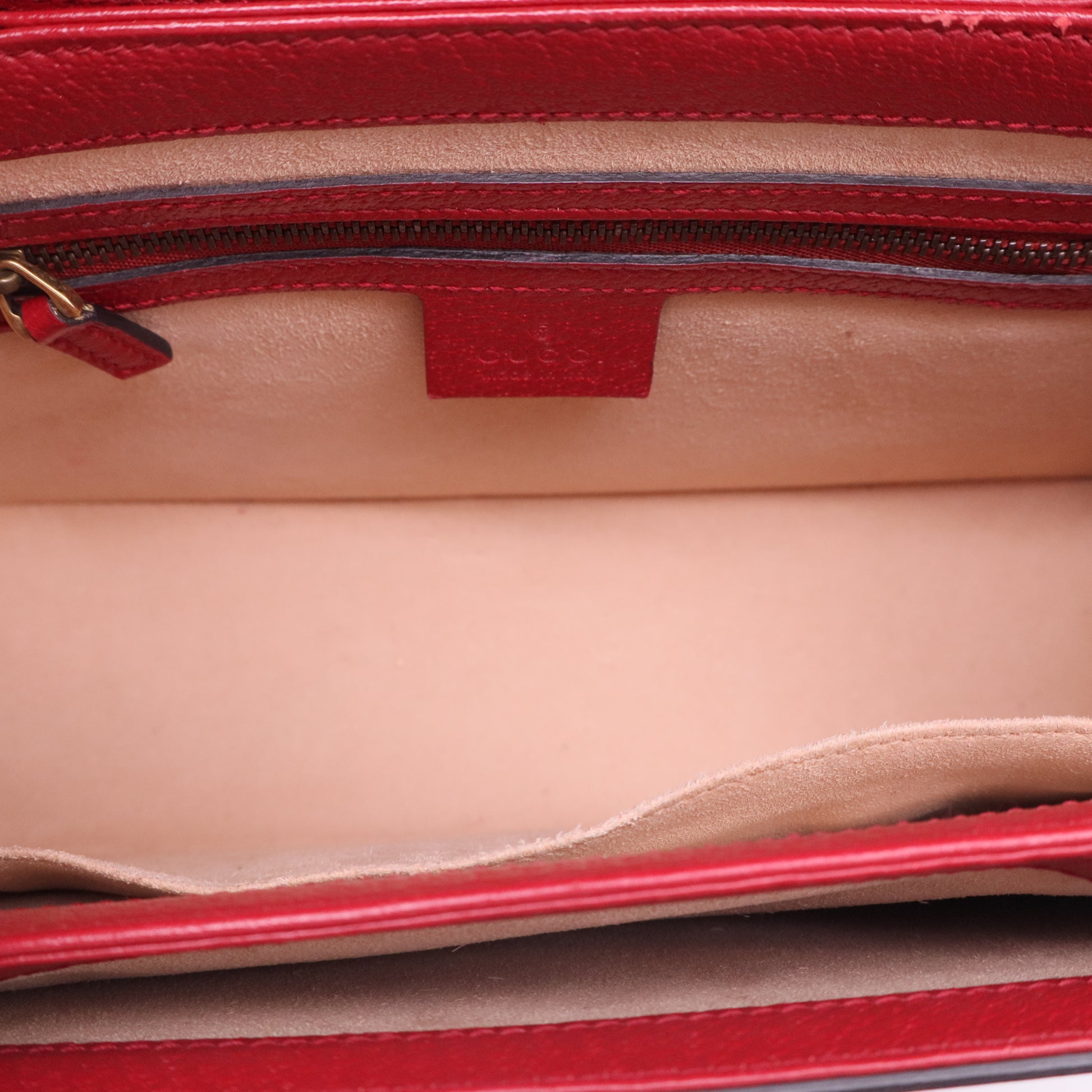 Gucci  GG Supreme Monogram Small Queen Margaret Top Handle Bag Red twins