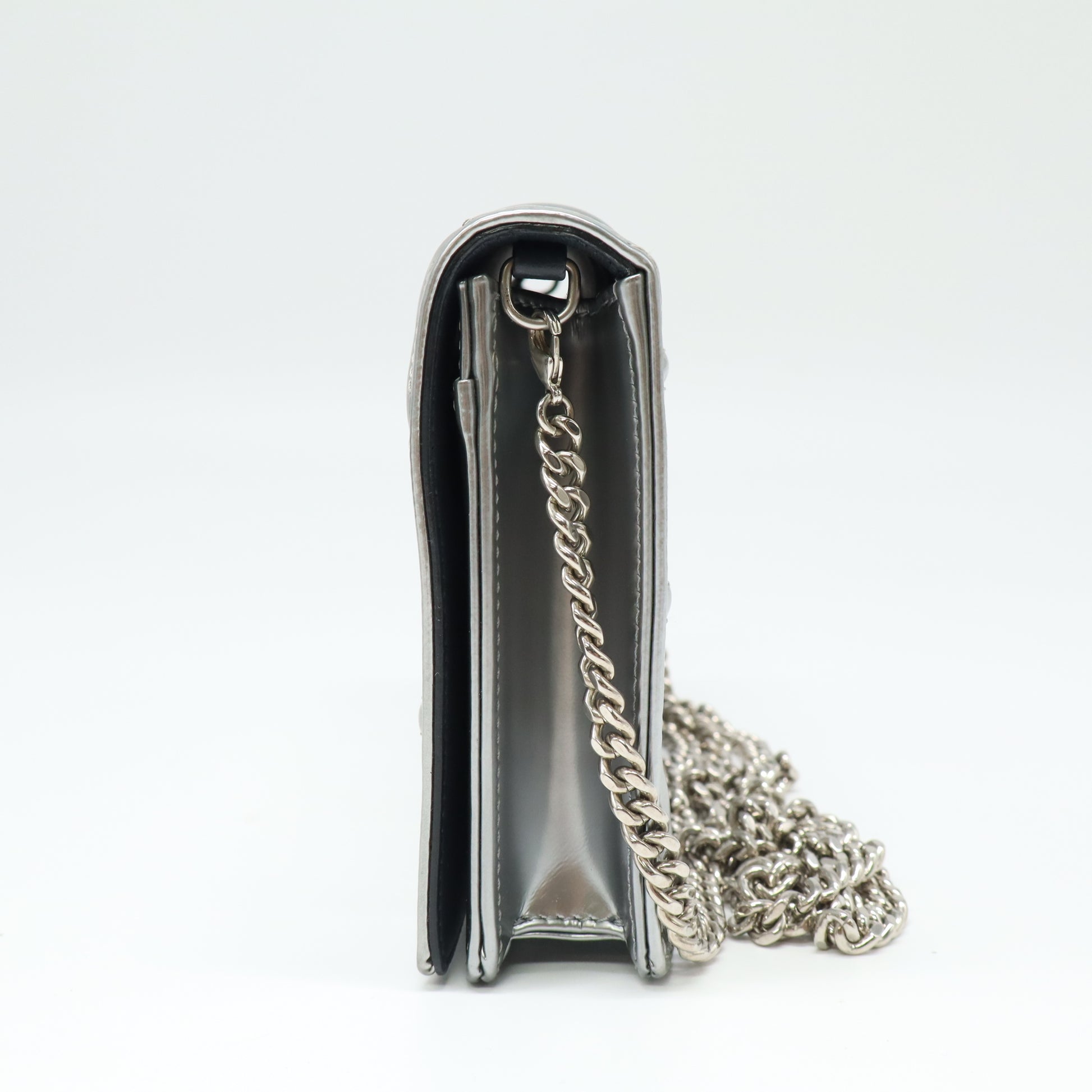 Diorama Wallet on Chain Cannage Embossed Calfskin B22416
