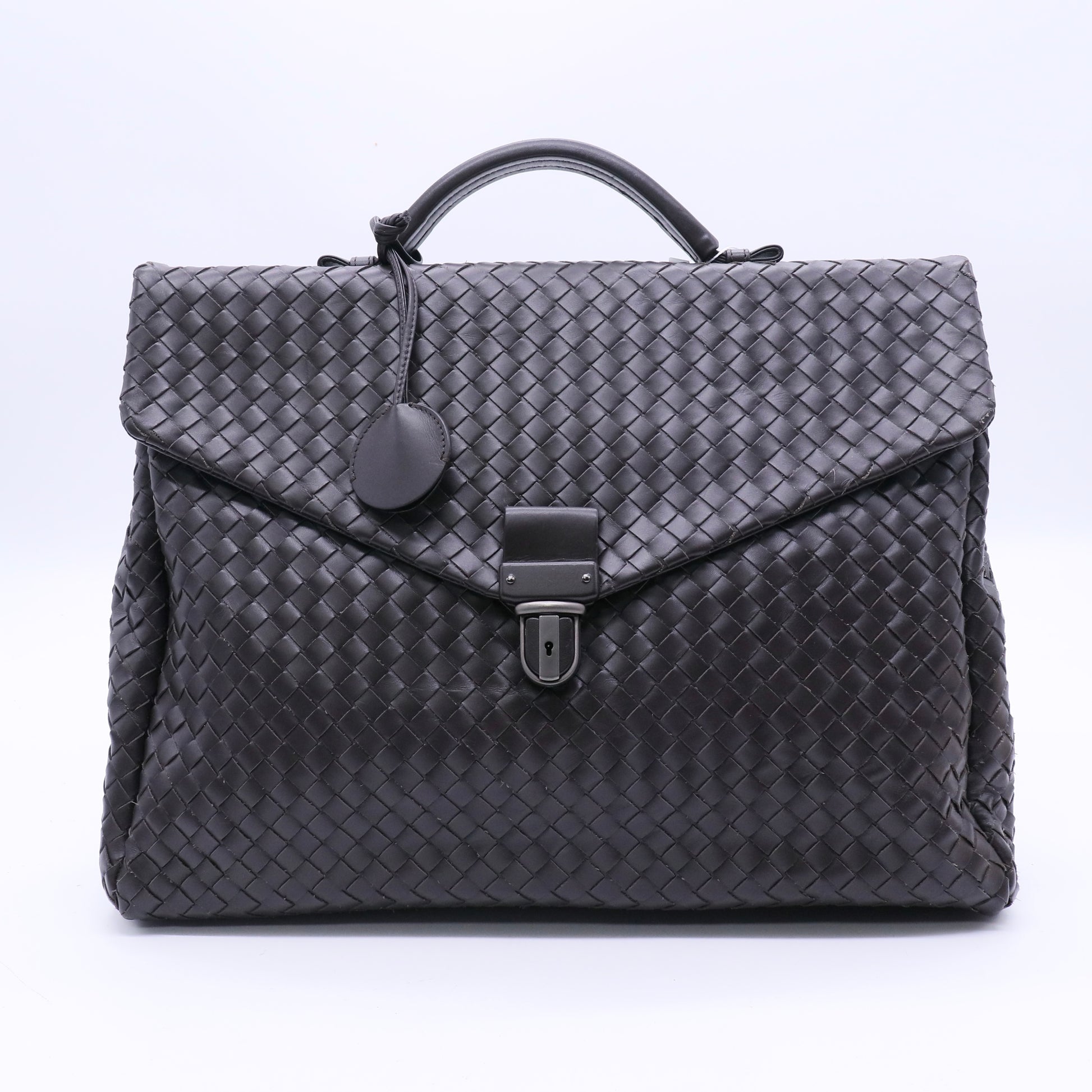 Black Nappa Intrecciato Briefcase Twins LDJ3653