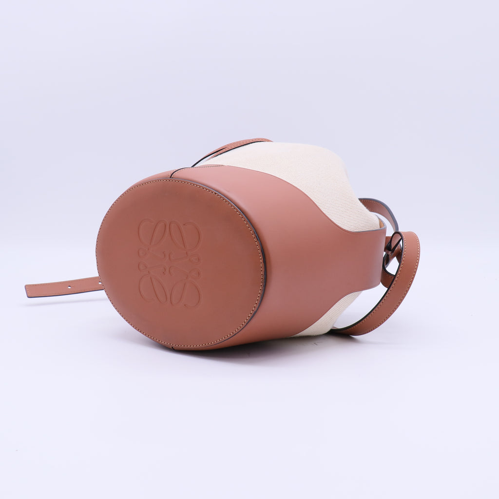 Loewe - Balloon Bucket Bag Canvas and Leather Medium Twins LDJ4106