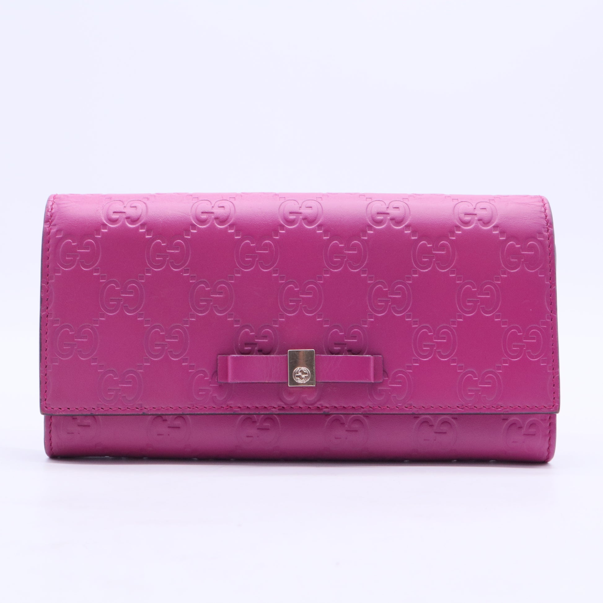 Bow Continental Wallet Guccissima Leather W20350