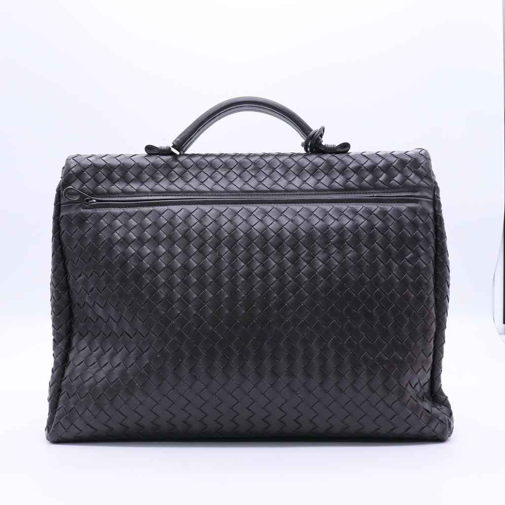 Black Nappa Intrecciato Briefcase Twins LDJ3653