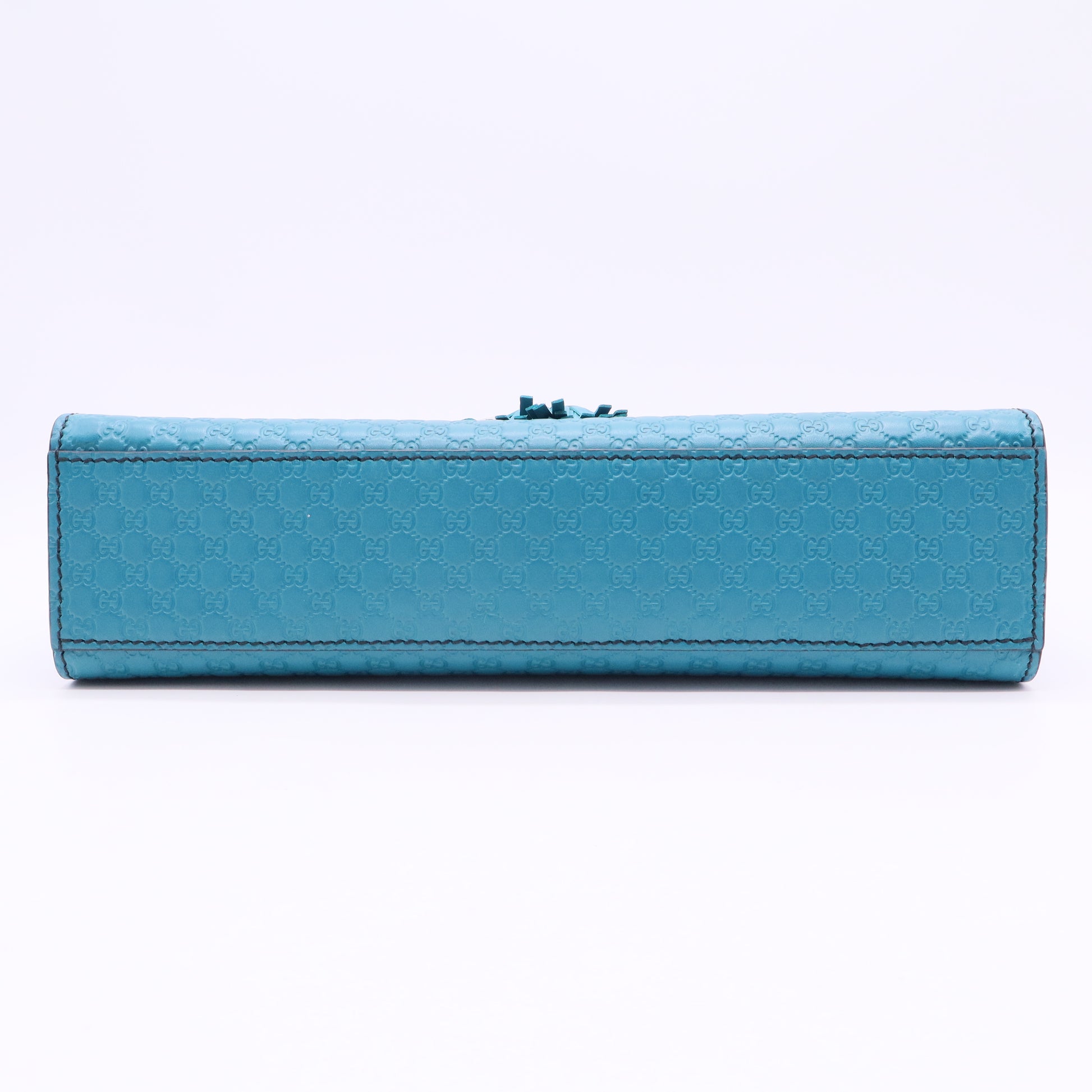 Teal Microguccissima Leather Medium Emily Chain Shoulder Bag