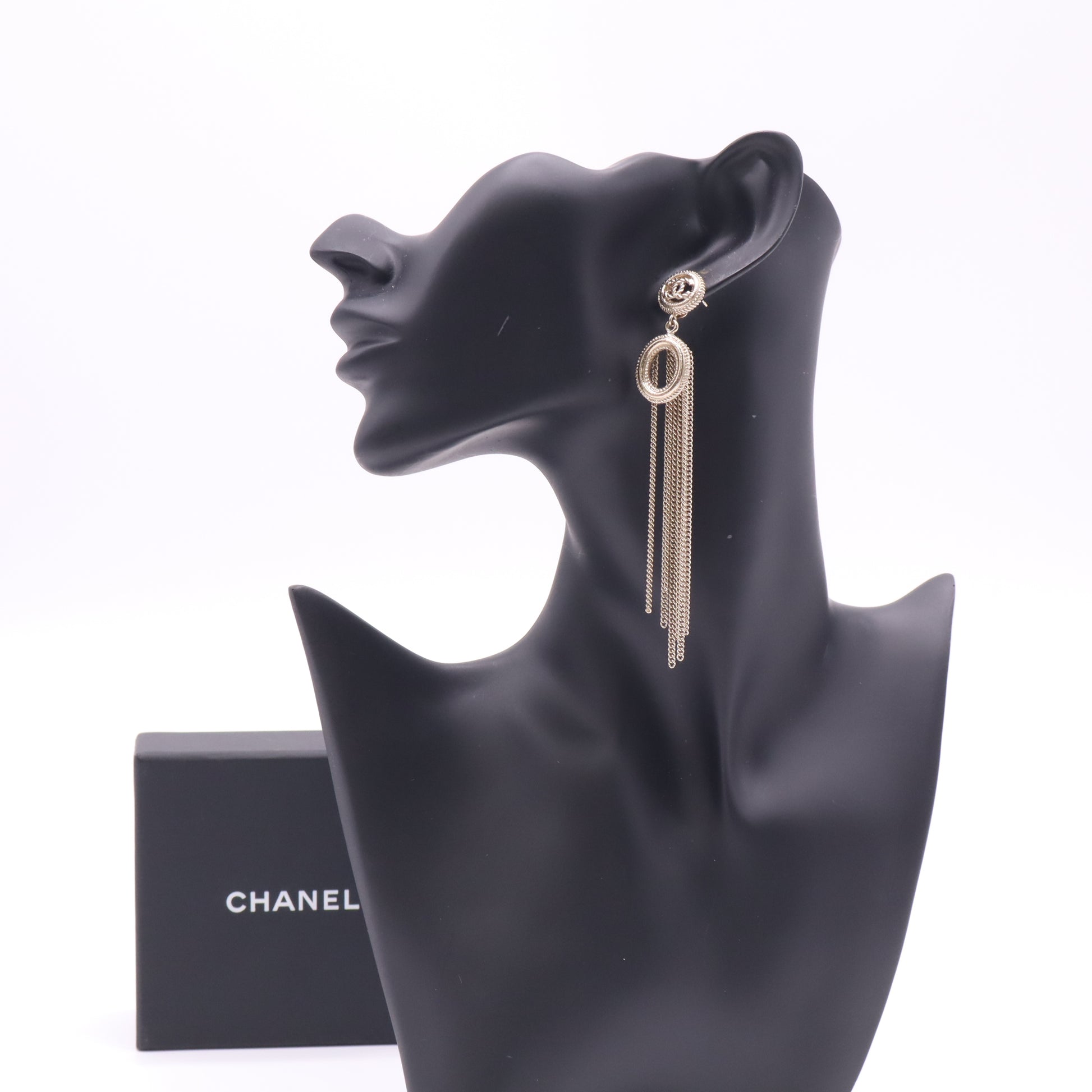Chanel CC Chain Tassel Earrings Twins LDZ412