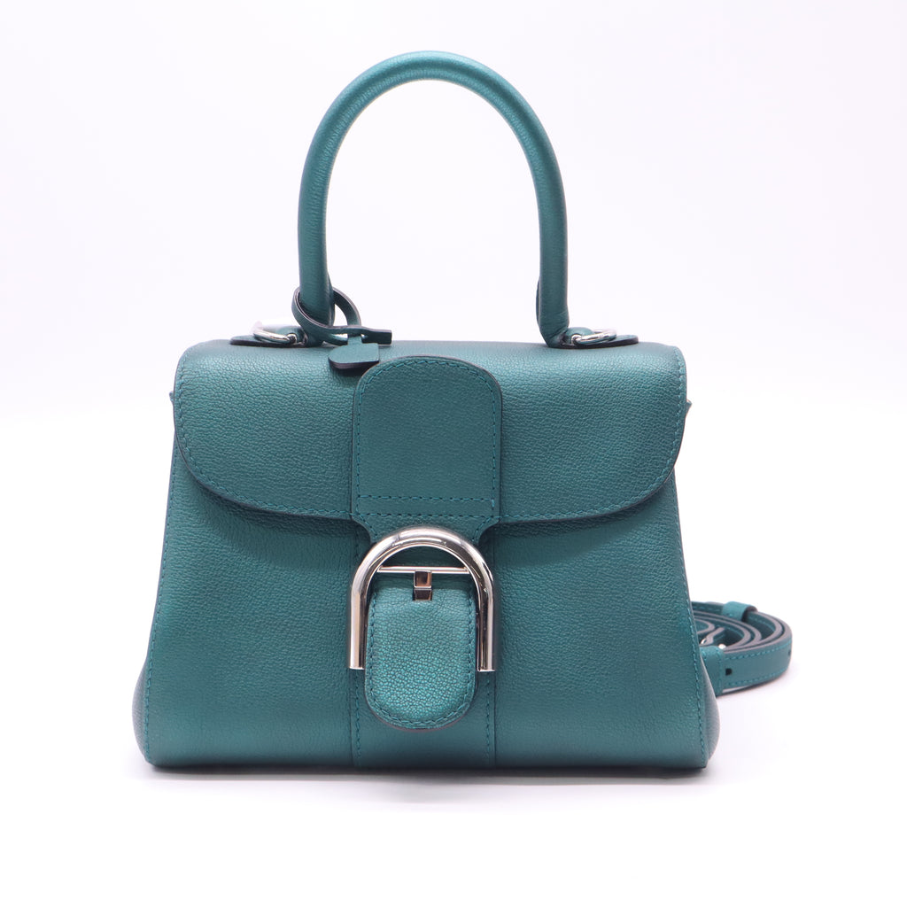 Delvaux Metallic Rodeo Calfskin Mini Brillant Satchel Peacock twins B23286