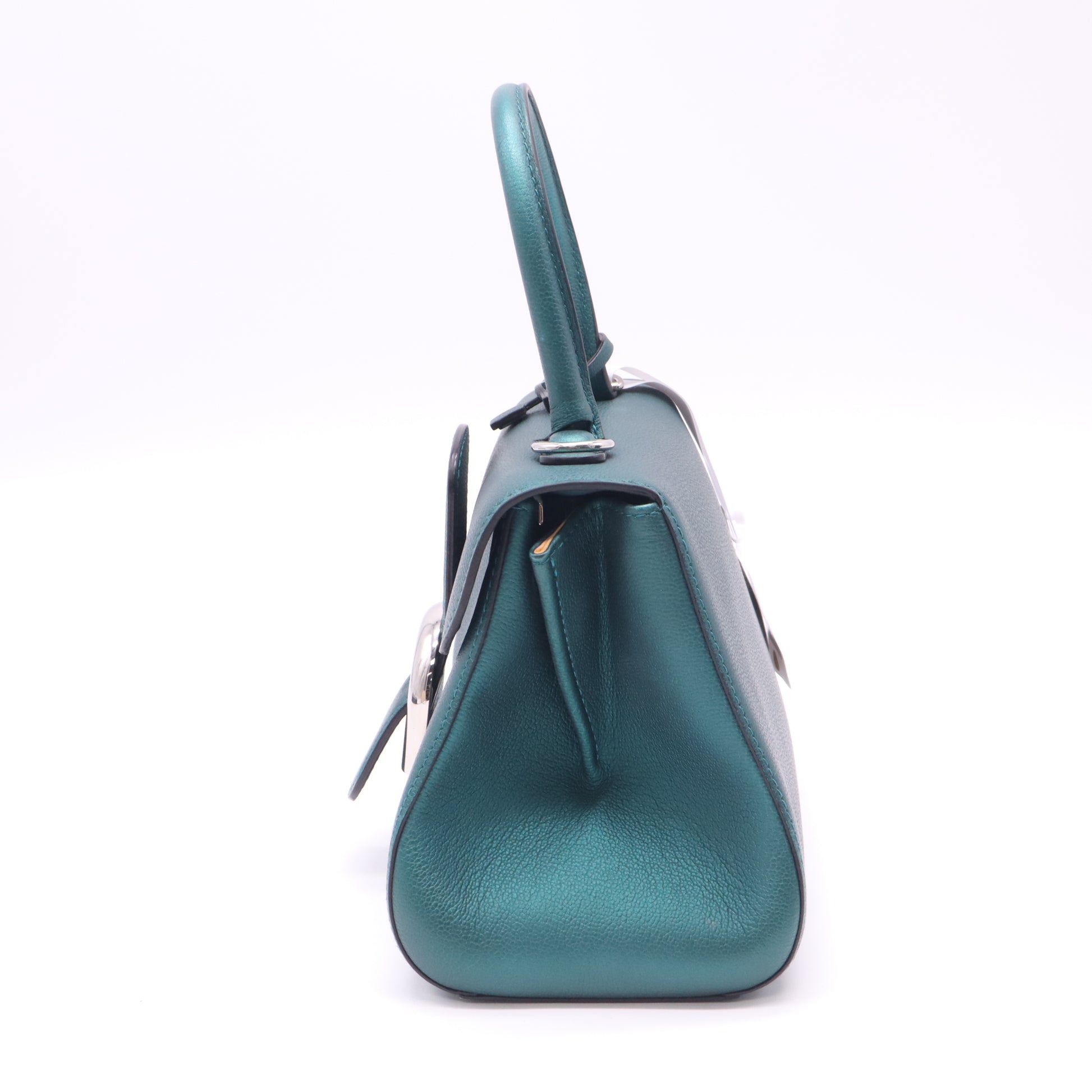 Delvaux Metallic Rodeo Calfskin Mini Brillant Satchel Peacock twins B23286