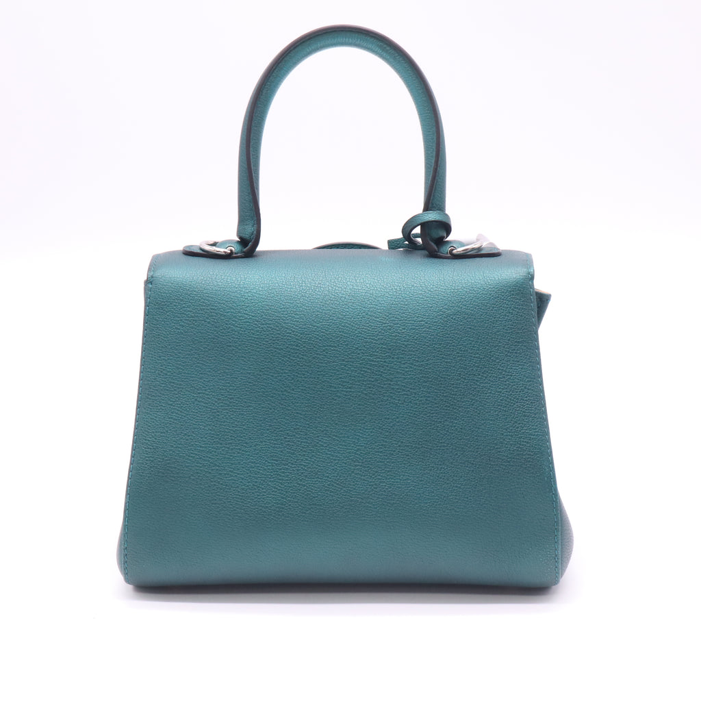 Delvaux Metallic Rodeo Calfskin Mini Brillant Satchel Peacock twins B23286
