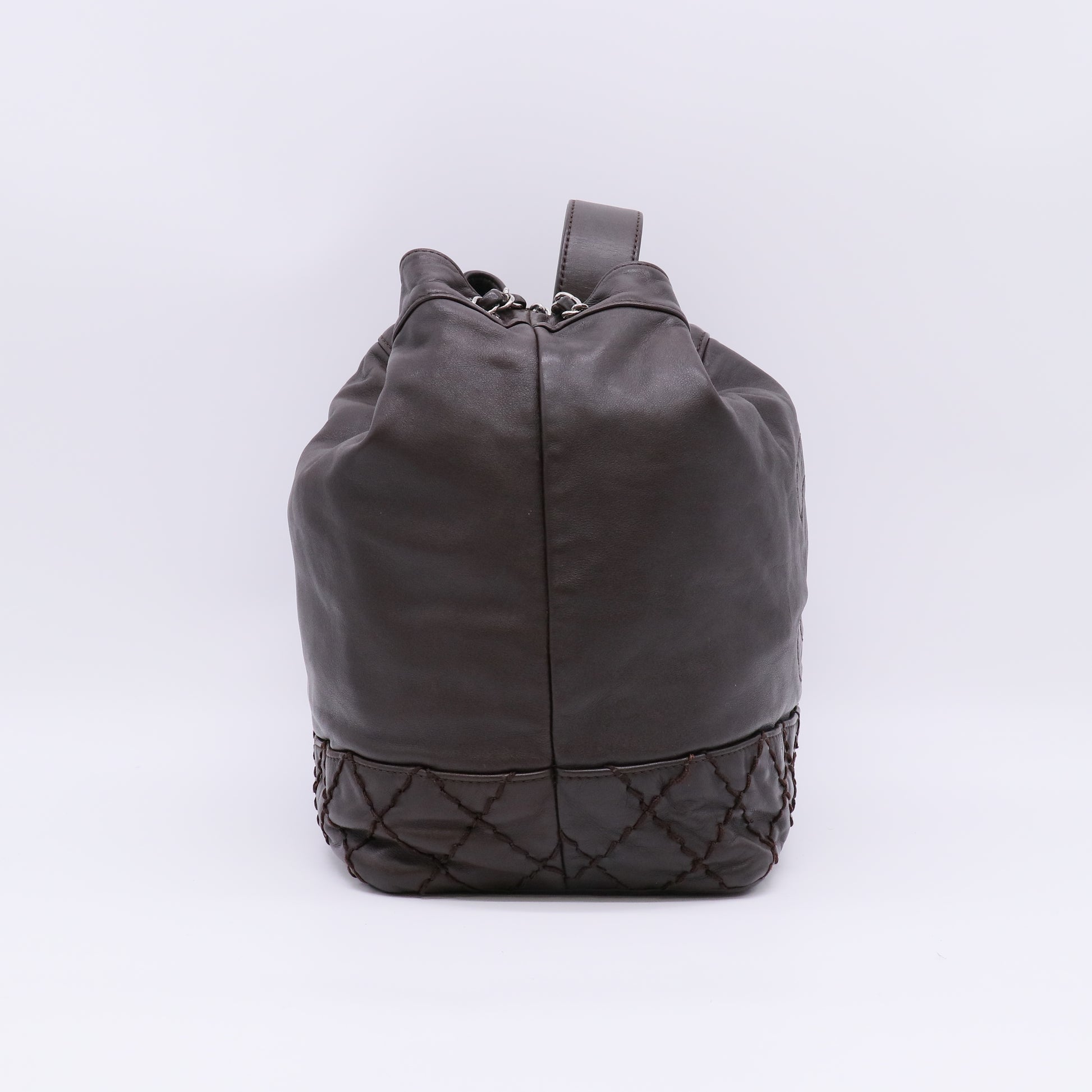 Chanel Surpique CC Calfskin Drawstring Bucket Bag B23305