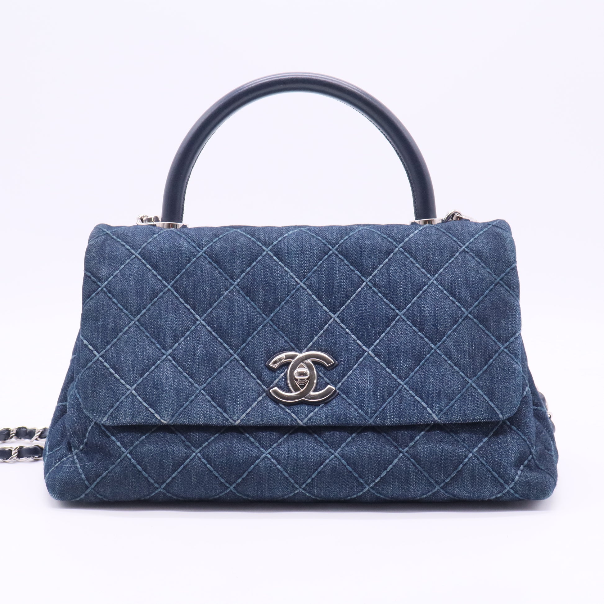 Coco Handle Denim/Leather Blue Small
