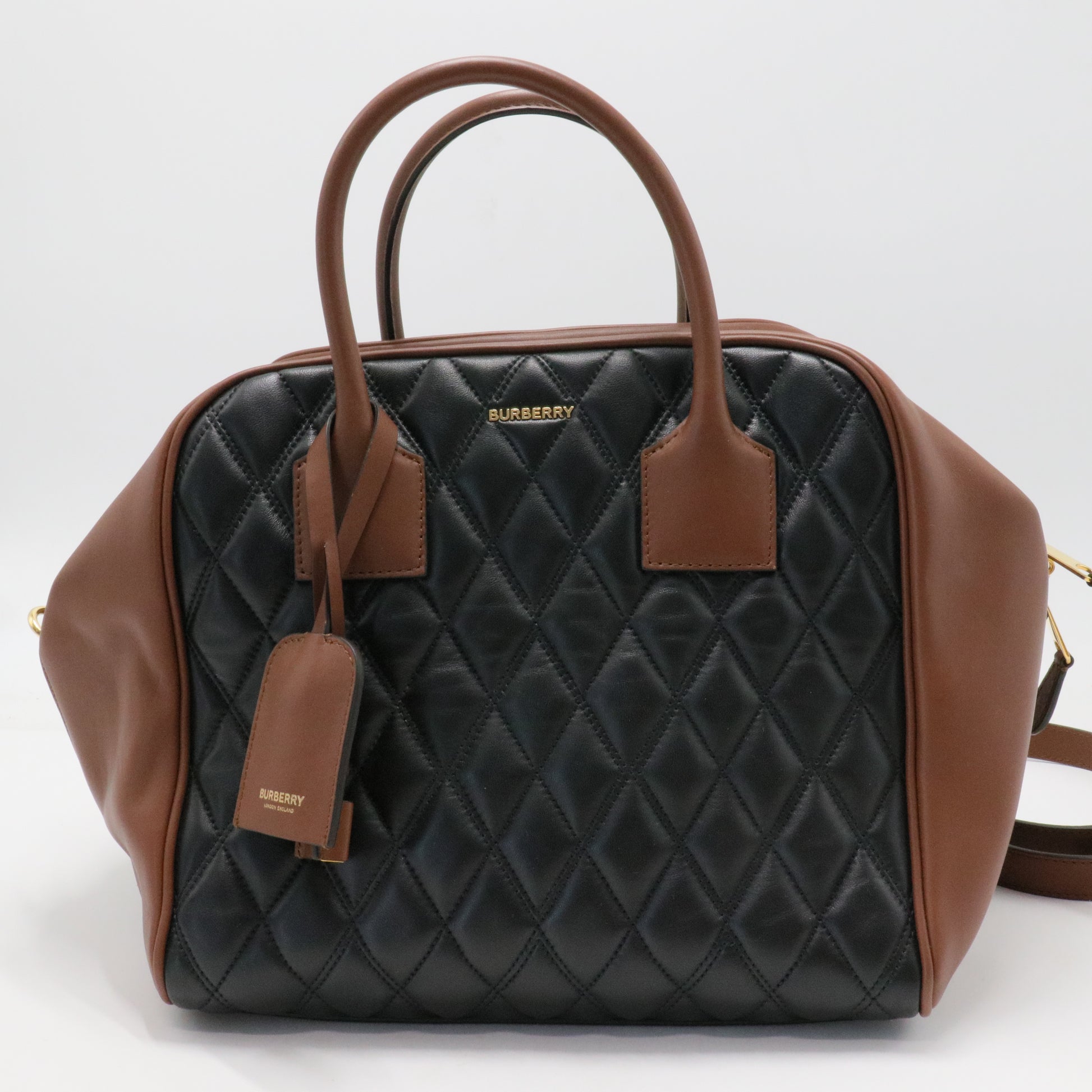Handbag Burberry camel in leather